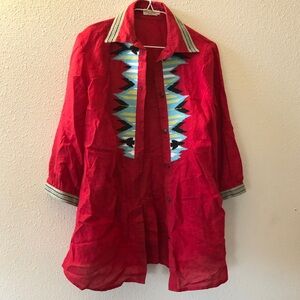 Tasha Polizzi Red Tunic Shirt